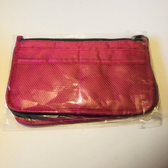 Multipurpose Travel Handbag Insert Organizer Multiple Pockets Red Unisex - Picture 2 of 3